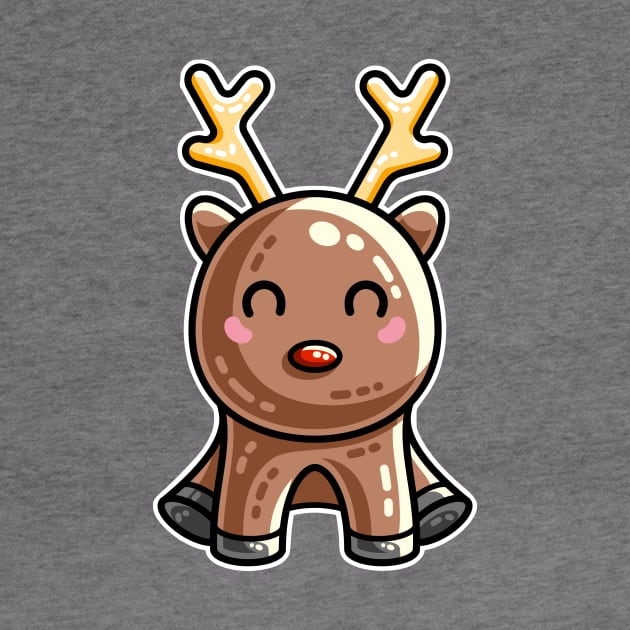 Kawaii Cute Red Nosed Reindeer by freeves